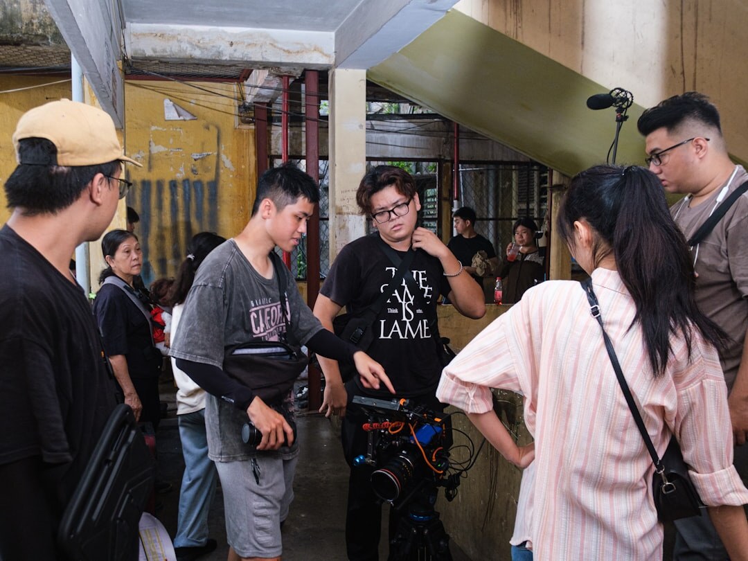 film crew shooting outdoors