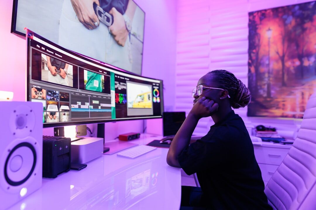 professional filmmaker editing